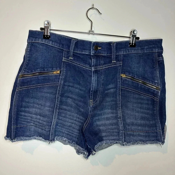 Jordache Shorts Womens 32 Blue Vintage Style Yoke Front Cutoffs Stretch 80s 90s - Picture 1 of 5
